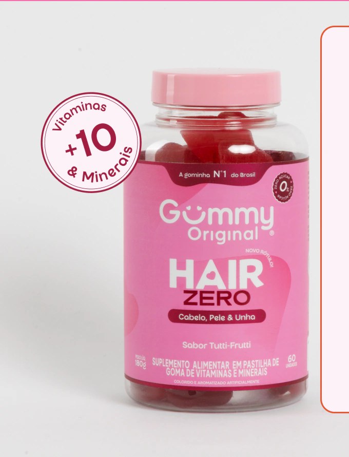 Gummy Hair® Zero Açúcar - Tutti-Frutti 180g