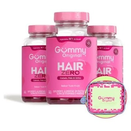 Kit Gummy® Trio Hair Zero + Necessaire (3 potes)